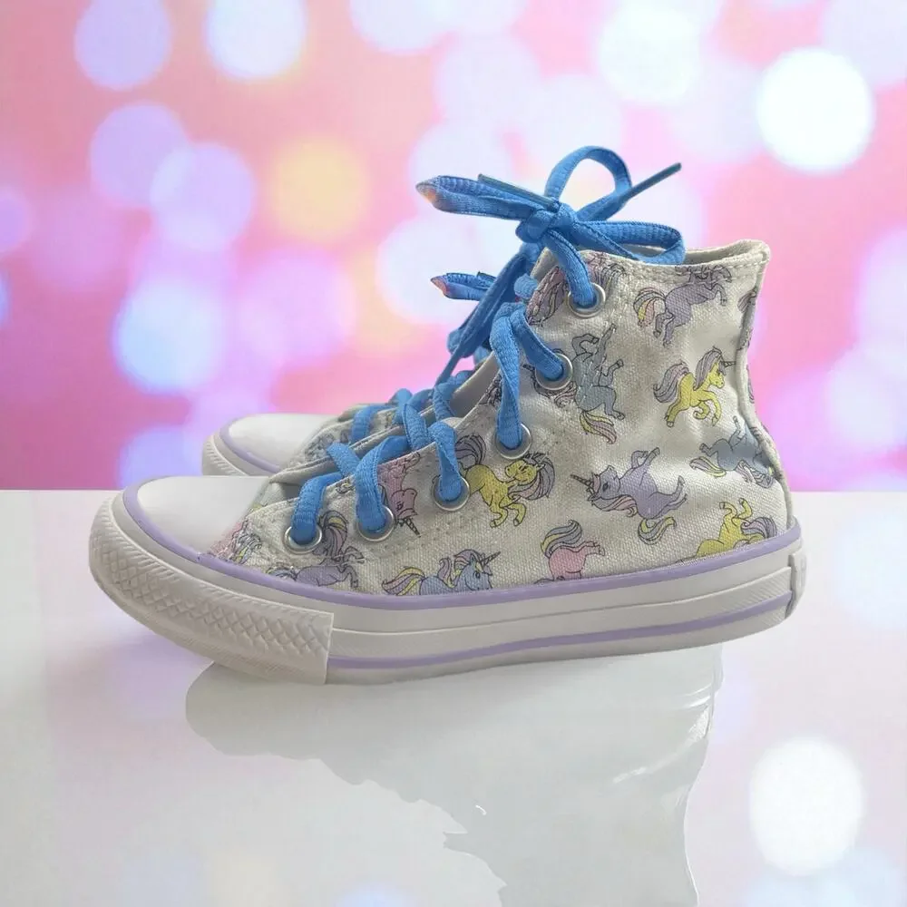 Converse Chuck Taylor High Top Kids US 11 White Violet My Little Pony Canvas
